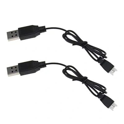 Immagine di Cavo di ricarica USB da 2 pezzi per batteria LiPo RC 55 cm Compatibile con Syma X5C X5SC X5SW H107C Quadcopter Drone