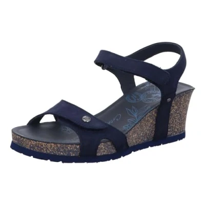 Immagine di Panama Jack Julia Basics Sandali con zeppa, Donna, Taglia: 37, Dunkelblau Nubuk