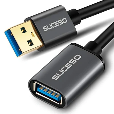 Immagine di SUCESO Cavo Prolunga USB 3.0 2M Maschio A Femmina 5Gbps Estensione Trasferimento Dati e Ricarica per Chiavetta USB,Hub USB,Disco Rigido Esterno,Tastiera,Mouse,Stampante,Gamepad, Videocamera