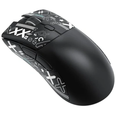 Immagine di ATTACK SHARK mouse R1 59g SUPERLIGHT con nastro adesivo, sensore da gioco PixArt PAW3311, wireless/cablato BT/2.4G, 6 DPI regolabili fino a 18000, batteria 65 ore (Nero)