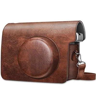 Immagine di Fintie Custodia per Fujifilm Instax Wide 300 Borsa Protettiva Case in Similpelle con Tracolla Regolabile Fotocamera Istantanea, Marrone