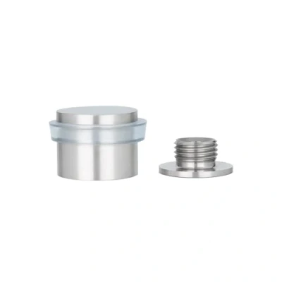 Immagine di EVI Herrajes Fermaporta adesivo o con vite 28 x 21 mm gomma trasparente acciaio inossidabile Include base filettata adesiva + tassello di fissaggio Mod. I 199 TDUAL