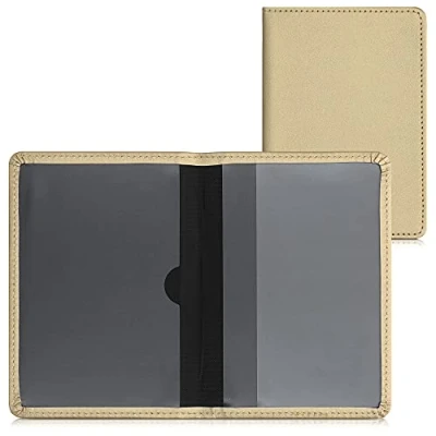 Immagine di kwmobile Custodia in pelle PU per Libretto Circolazione Auto Cover Portalibretto con Scomparti Tessere Patente Foderina Porta Documenti oro