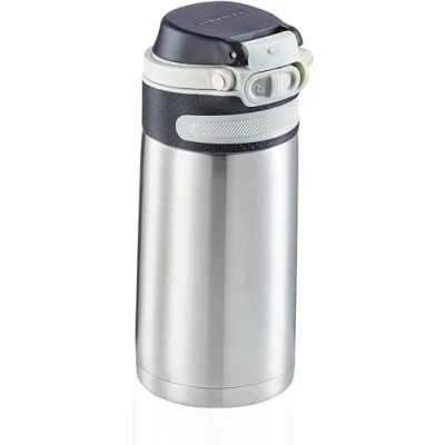 Immagine di Leifheit Flip Borraccia termica 350 ml, acciaio con chiusura ermetica e resistente al calore, Pratico thermos caffè portatile, argento