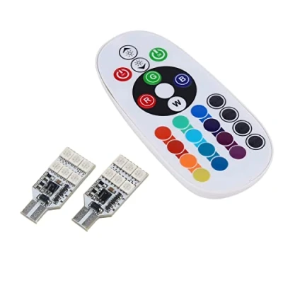 Immagine di Fydun Lampadine 16 colori 2 pezzi RGB LED T10 168 194 2825 W5W Map Dome Telecomando interno