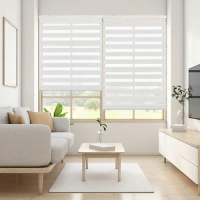 Immagine di Blindecor Lira tenda a rullo giorno e notte, colore Bianco sporco, per interni 80 x 180 cm (Larghezza Altezza) Dimensioni del tessuto 77 175 cm. Eleganti tende notte