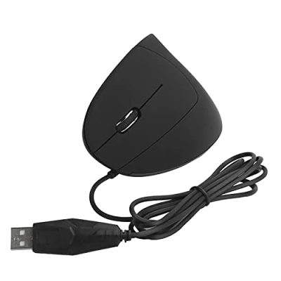 Immagine di Mouse USB con Cavo Verticale per Mancini, 800/1200/1600 3 Livelli DPI da Gioco Ottico Computer Dal Design Ergonomico Gioco(Nero)