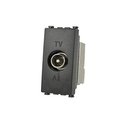 Immagine di Presa TV Terminale Connettore Maschio Nero Compatibile Con Vimar Arke