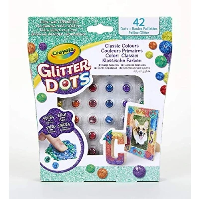 Immagine di Crayola Glitter Dots Set Colori Assortiti (Colori Classici, Tropicali, Vivaci), per Giocare e Creare con Il Modellabile, Attività Creativa Idea Regalo, 04 0803