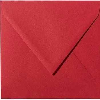 Immagine di 13 x cm, buste da 120 g/m², quadrate, con chiusura a umido, sigillate, rose, rosse, 25 pezzi