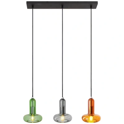 Immagine di ECO Light PERSEUS 9470 S 3 COL Lampada a sospensione E14 Colorato, Verde, Fumo, Ambra