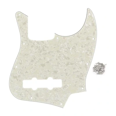 Immagine di FLEOR Battipenna per basso jazz a 10 fori Piastra antigraffio 4 STi senza tacca truss rod modello standard corde, perla giallo chiaro