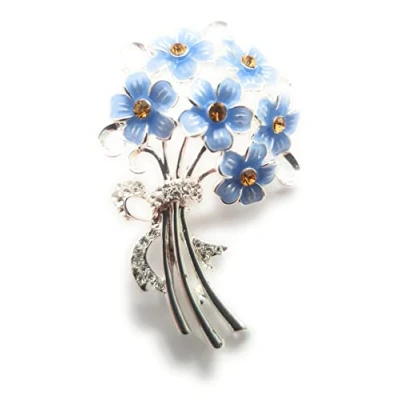 Immagine di equilibrium Spilla placcata argento con scritta &quot;Forget Me Not&quot;, Metallo, Placcato in