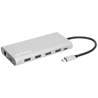 Immagine di Manhattan Notebook Dockingstation USB C PD 12 in 1 lettore di schede integrato, Alimentazione C®