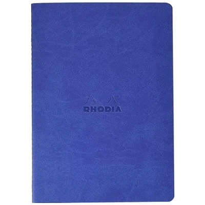 Immagine di RHODIA 116458C Taccuino flessibile Rilegatura cucita Textile zaffiro A5 Puntinato Dot 64 pagine Carta Clairefontaine Avorio 90 g/m Copertina Simil Cuoio Collezione Rhodiarama