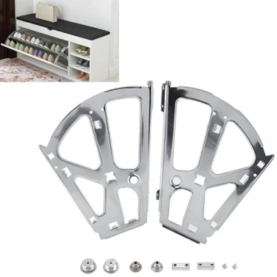 Immagine di 2 pezzi Cerniere for armadi cassetti scarpe mobili in acciaio inossidabile Raccordi di ricambio scaffali turing (2 strati)