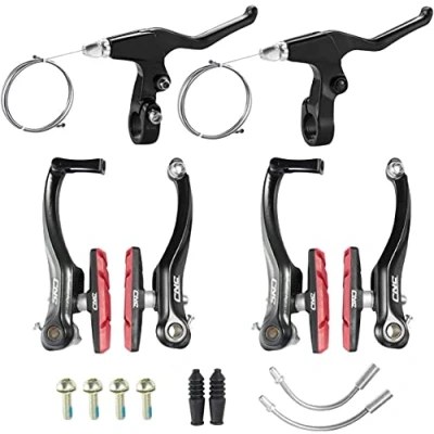 Immagine di Chooee Freni V Brake per Bici, Set di Freno Anteriore e Posteriore, Nero/Rossa