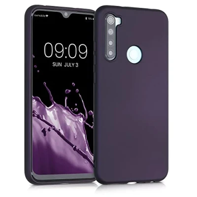 Immagine di kwmobile Custodia Compatibile con Xiaomi Redmi Note 8 (2019/2021) Cover Back Case Morbida Protezione in Silicone TPU Effetto metallizzato bordeaux