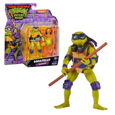 Immagine di Giochi Preziosi Donatello Tartarughe Ninja Caos Mutante, in versione Action Figure Base Articolata da 12 cm, Personaggio con Armi Combattimento, Per Bambini dai 4 anni