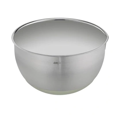 Immagine di Emsa K32720 Prep&amp;Bake Ciotola in acciaio inox, 20 cm, fondo antiscivolo, perfetta stabilità, labbro per versare precisamente, lavabile lavastoviglie, antigraffio, impilabile,