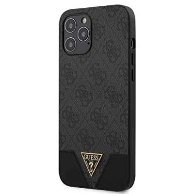 Immagine di Guess Guhcp12Lpu4Ghbk 4G Custodia Triangle Collection Per Iphone 12 Pro Max 6,7&quot;, Colore: Grigio