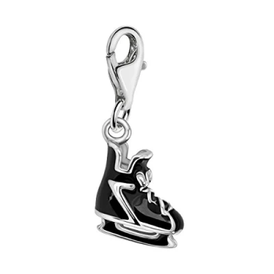 Immagine di Quiges Donna Charm Ciondolo Placcato Argento Pattino da Ghiaccio per Bracciali e Accessori