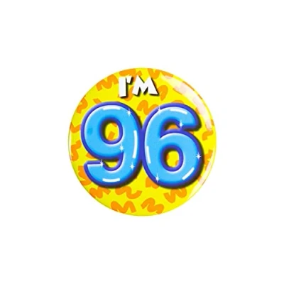 Immagine di PD Party 6014796 Compleanno Distintivo/Spillo Badge Celebrazione Festa I&#039;m 96, Multicolore, 5.5cm Lunghezza x Larghezza 0.5cm Altezza