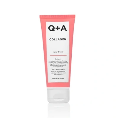 Immagine di Q+A Crema Mani al Collagene, Nutriente e Idratante con Collagene Vegetale, Complesso di Zuccheri Ematite, Profumo Pera Dorata Uva, Vegana, Cruelty Free, Confezione Riciclata, 75ml