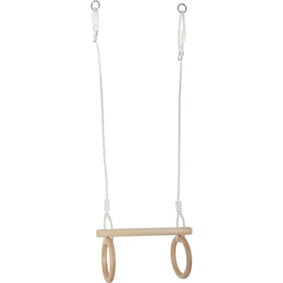 Immagine di small foot Trapezio con anelliin legno, da fissare all&#039;altalena o al supporto arrampicata, dai 3 anni, 11909