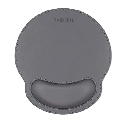 Immagine di MAIDERN Tastiera in pelle PU poggiapolsi e mouse pad con supporto per il polso, set memory foam computer/laptop, durevole confortevole leggero digitare facilmente alleviare dolore