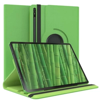 Immagine di EAZY Case Custodia per tablet Samsung Galaxy Tab S8 Plus Cover protettiva 12,4 pollici Smart Rotation stare in piedi Flip 360 girevole con funzione di supporto, similpelle Verde