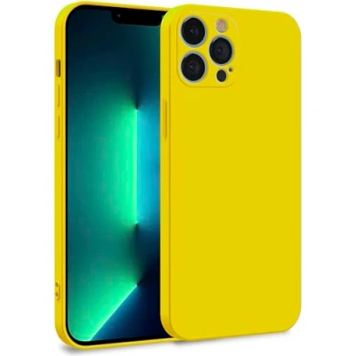 Immagine di MyGadget Cover per iPhone 13 Pro Max Custodia in Silicone Morbido a Doppio Strato Case con Protezione Fotocamera &amp; Fodera Interna Antigraffio Giallo