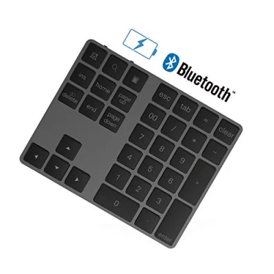 Immagine di Rytaki Tastierino Numerico Bluetooth, Wireless Bluetooth con più Scorciatoie Tastiera 34 Tasti Portatile Sottile per iP ad/M ac/Laptop/PC Compatibile Windows Android iOS System