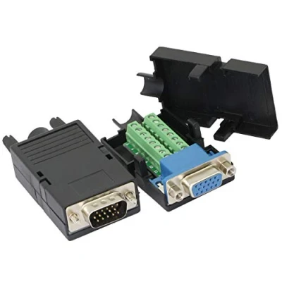 Immagine di CERRXIAN, connettore per scheda terminali di Breakout, D SUB DB15, 3 file VGA 3+9 maschio + femmina 15 pin (1 coppia)