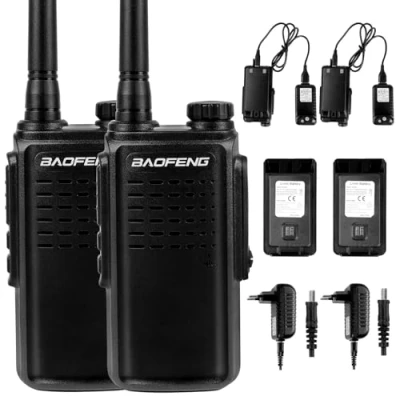 Immagine di Walkie Talkie Ricaricabile Lunga Distanza 16 Canali VOX CTCSS/DCS Radio FM Ricetrasmettitore Portatile Professionali Con Auricolare