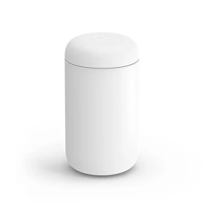 Immagine di Fellow Carter Everywhere tazza da viaggio con bocca larga, in acciaio inox, isolamento sottovuoto, per caffè e tè, interni ceramica, bianco opaco, 453,6 g