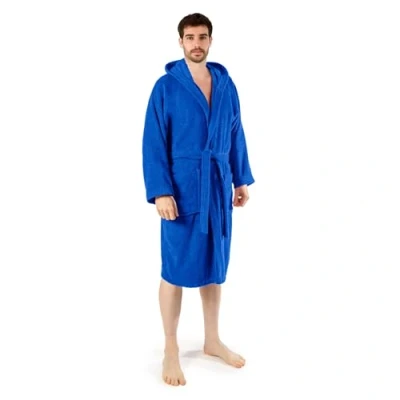 Immagine di Caleffi Accappatoio Uomo Donna Spugna Morbida con Cappuccio, 100% Cotone 2 Tasche, Appendi Accappatoi, Cintura e Passanti Assorbente Resistente Valido come Vestaglia Invernale