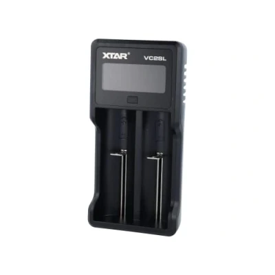 Immagine di XTAR Caricatore per 2 batterie ricaricabili Li ion/NI MH/NI CD 18650 cilindriche, AAA, AA, A, SC, C, VLCD a colori, funzione Powerbank, modello: VC2SL, nero