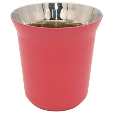 Immagine di Diano tazza in acciaio inox isolata, piccola Metel espresso, doppia parete termicamente 160 ml, colore: Fuschia