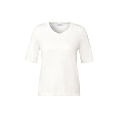 Immagine di Cecil 3227699 Maglietta Basic con Scollo a V, Vanilla White, L Donna