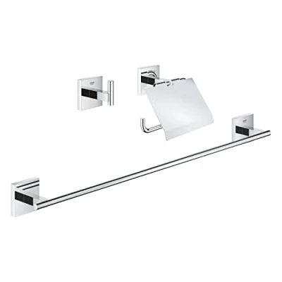 Immagine di GROHE QUICKFIX Start Cube,Set accessori bagno per ospiti 3 in 1,Installazione a vite o con colla,Cromo,41124000