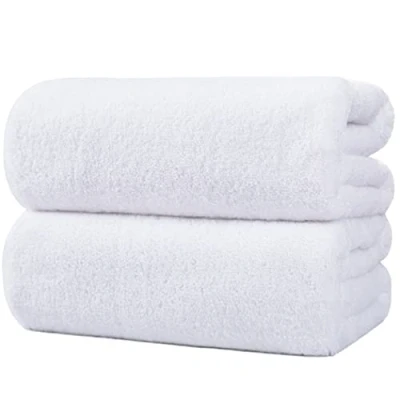 Immagine di Polyte telo bagno in microfibra anti pelucchi ad asciugatura rapida 88,9 x 177,8 cm set 2 pezzi (Bianco)