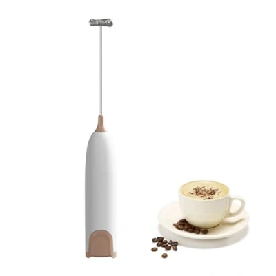 Immagine di Neoreser Montalatte Elettrico, Frusta Acciaio Inossidabile, Portatile, Cappuccinatore Elettrico per Latte caffè, Latte, Cappuccino(Bianco)