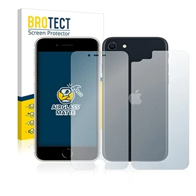 Immagine di brotect Pellicola Vetro Opaca per Apple iPhone SE 3 2022 (Fronte+Retro) Protezione Schermo [Anti Riflesso, Durezza 9H]