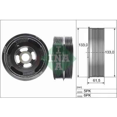 Immagine di INA 544 0167 10 Puleggia Albero Motore 133, 133mm FORD: C Max, Focus 2 Kombi, MONDEO 4 Stufenheck