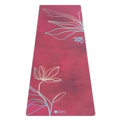 Immagine di yoga DESIGN LAB Tappetino da 2 in 1 + asciugamano ecologico di lusso, ideale per hot yoga, Power, Bikram, Ashtanga, sudore, qualità studio, include tracolla il trasporto (Iris, 5,5 mm)