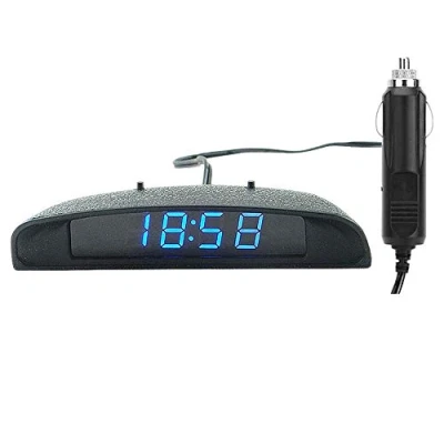 Immagine di PolarLander 12V 3 in 1 Digital LED Car Clock Termometro Voltmetro Monitoraggio della Temperatura di Tensione