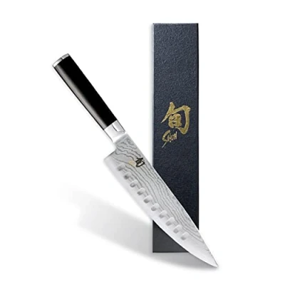 Immagine di Kai Küchenmesser SHUN Kochmesser mit Kullenschliff 8 Zoll 20.0 cm Coltello da Cucina, Acciaio Inossidabile, Black, 1.25 picometer