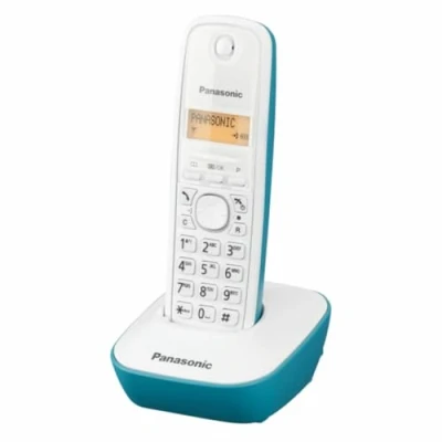 Immagine di Panasonic KX TG1611SPC Telefono cordless, Colore Bianco e Azzurro [Versione Spagnola]