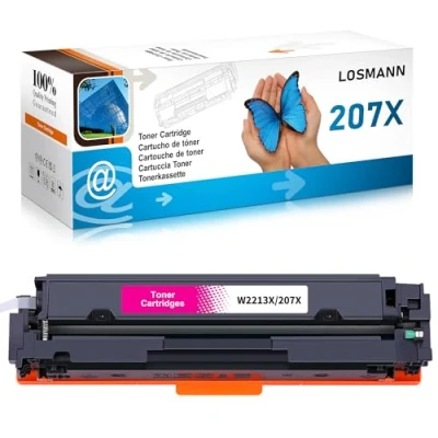 Immagine di LOSMANN 207X W2213X con chip toner compatibile HP 207A W2213A di ricambio per Color Laserjet Pro MFP M283fdw M255dw M282nw M283fdn M255nw (magenta)